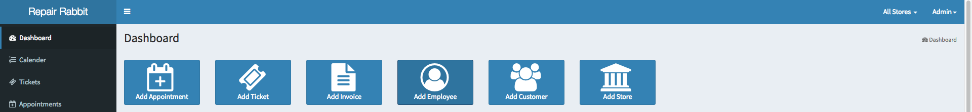 Add appointments tickets invoice employee customer store easily